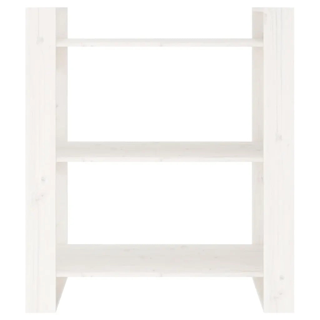Libreria/Divisorio Bianco 80x35x91 cm in Legno Massello di Pino 813900