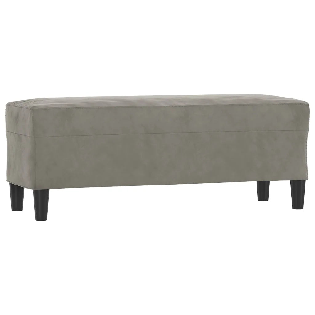 Panca-Sgabello Grigio chiaro 100x35x41 cm in Velluto