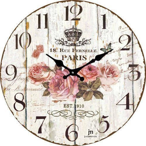 Lowell 14852 Orologio da Parete Circolare in Vetro con Quadrante Multicolore e Numeri Arabi colore Multicolore