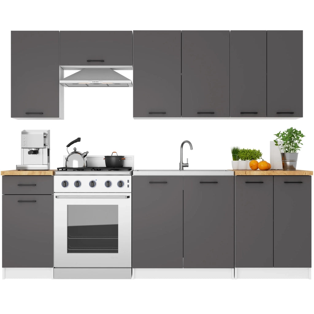 Mobile da cucina pensile sistema AKORD OLIWIA 40 cm H720 Bianco inserto frontale Cemento Grigio Grafite 1 anta 40x30x72 cm