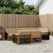 Set di divani da esterno 7 pz Naturale e Beige 3383476