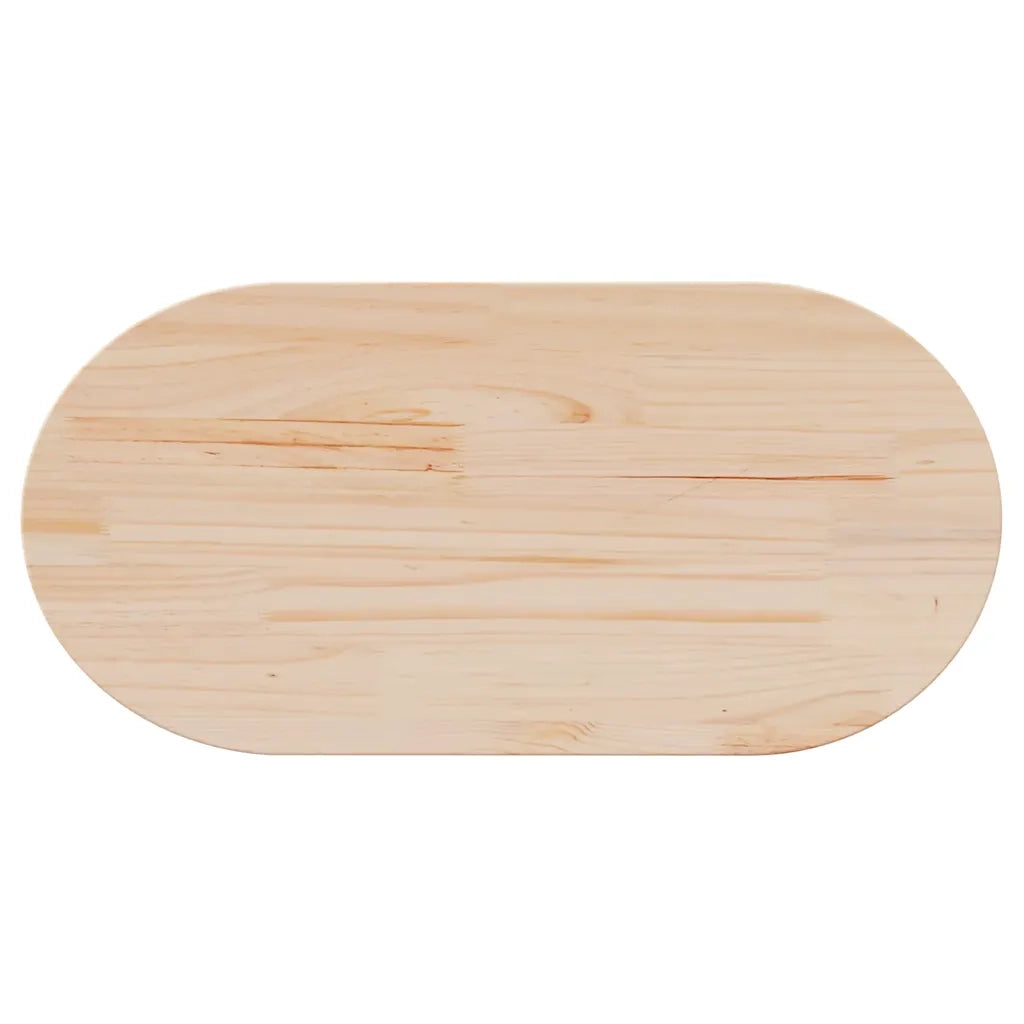 Piano del Tavolo | Superficie Tavolo | Piano Scrivania 80x40x2,5 cm in legno massello di pino ovale