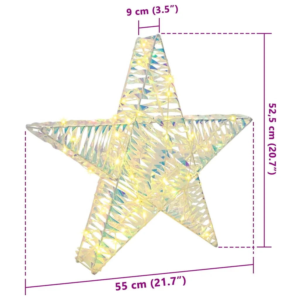Stella 3D con 50 LED Bianco caldo 55 x 52.5 x 9 cm PET 42019102
