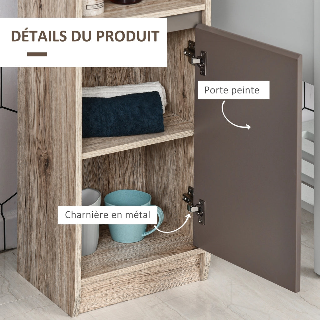 Colonna bagno salvaspazio ¨C Xylo ¨C rovere chiaro grigio 30x24x170 cm con ante ripiani