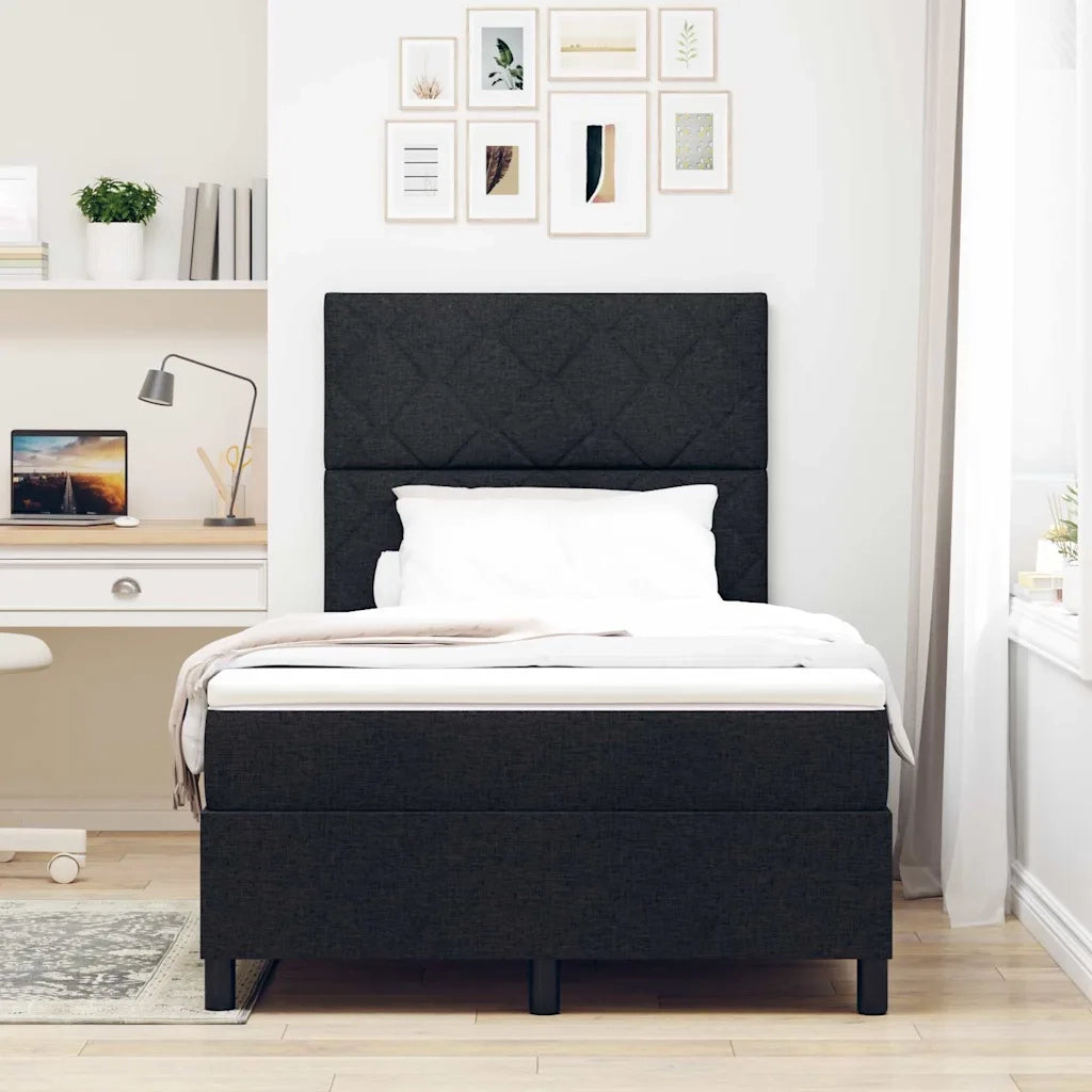 Letto a molle con materasso con led Nero 120 x 200 cm Tessuto 3342937