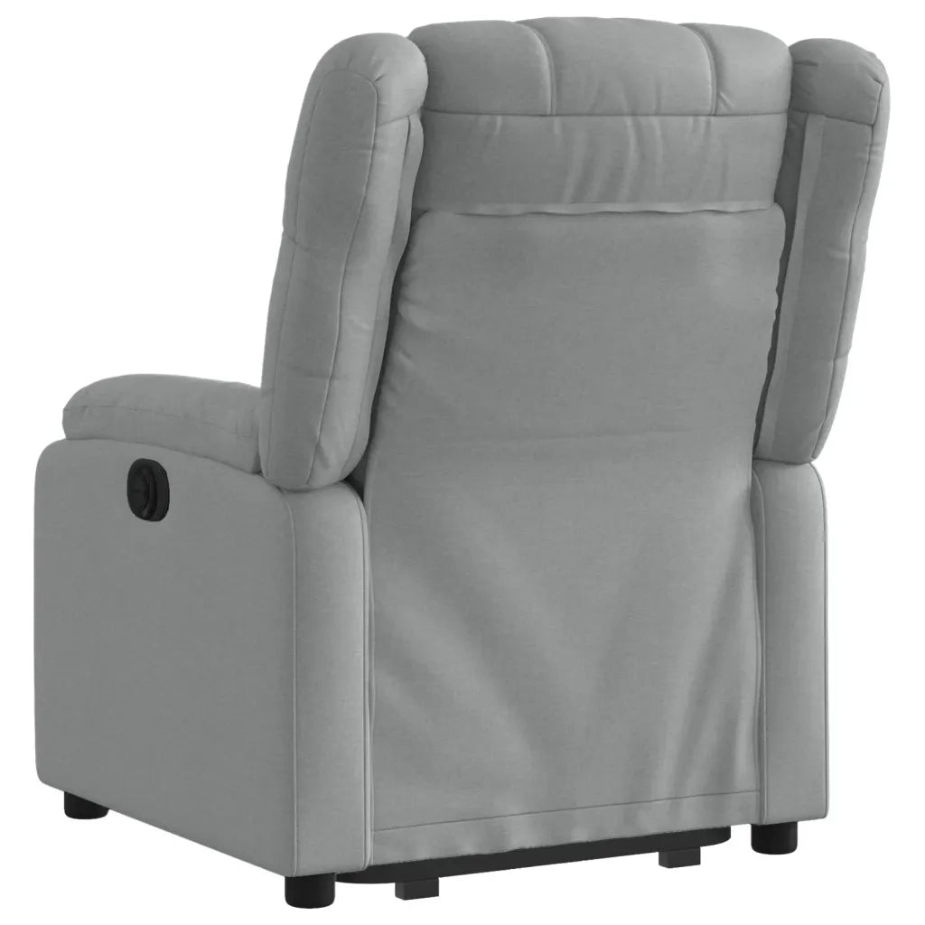Poltrona | Sedia Relax Alzapersona Reclinabile Grigio Chiaro in Tessuto