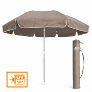 Ombrellone Mare Spiaggia 240 cm Antivento Alluminio UV50+ Inclinabile con Custodia e Trivella