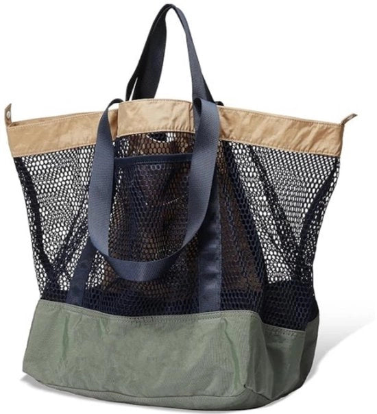 Borsa da viaggio esterna con grande capacità, tasca mesh, tasca, borsa da spiaggia, verde