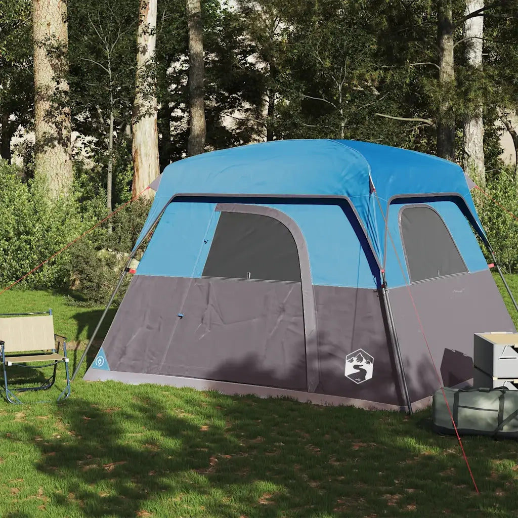 Tenda da Campeggio a Cabina per 4 Persone Blu Impermeabile 94543