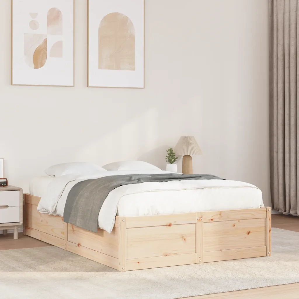 Letto senza Materasso 135x190 cm in Legno Massello di Pino 3282384