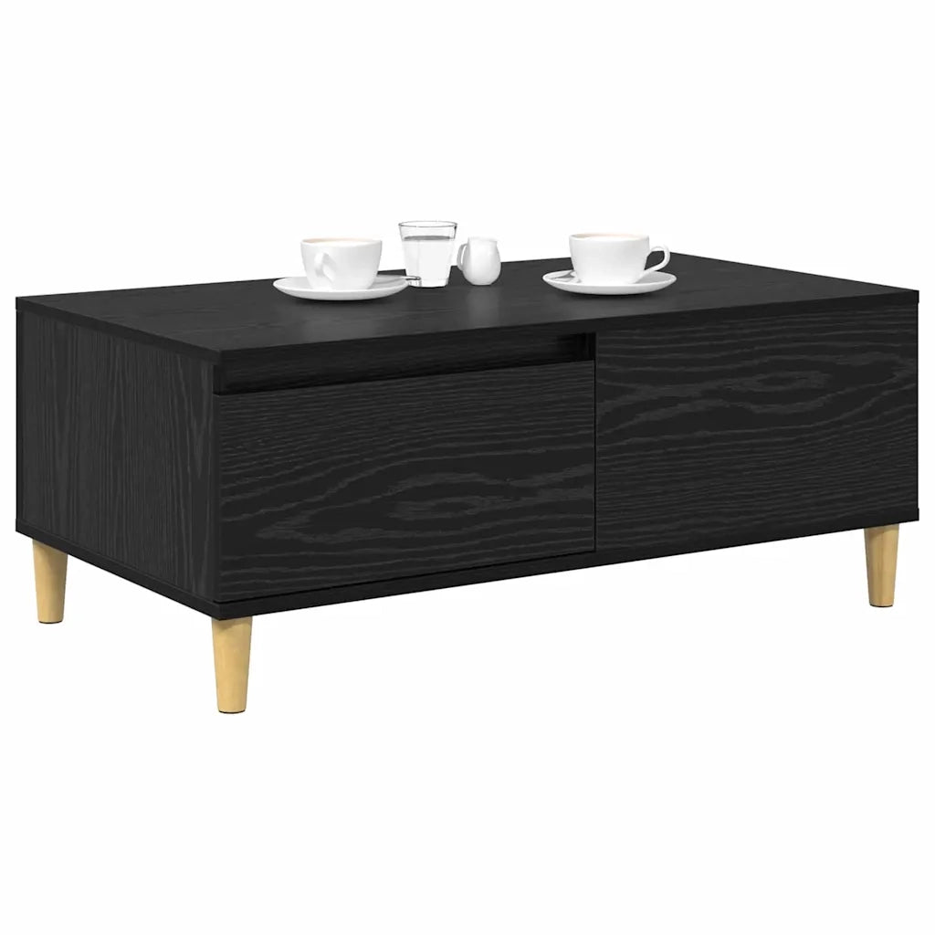 Tavolino da salotto con cassetto Rovere Nero 90 x 50 x 26.5 cm