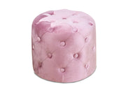Pouf Salotto/Camera Con Bottoni Imbottito Modello Velvet Parigi In Tinta Unita - Pouf - Cipria