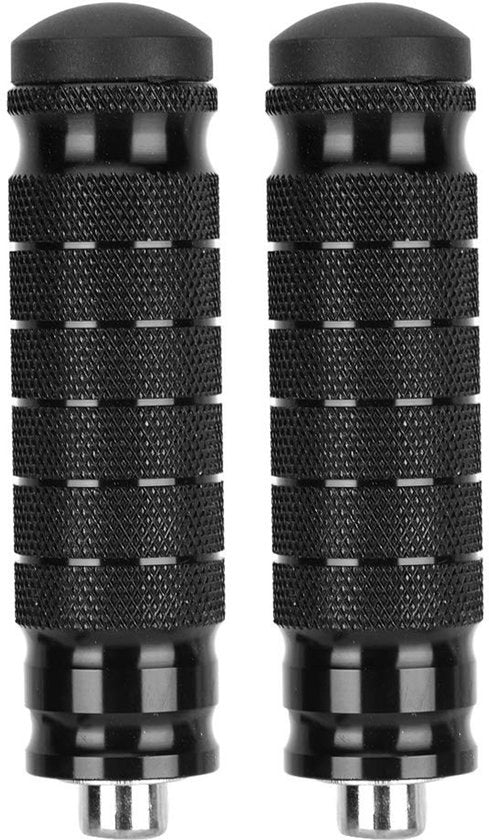 Supporti per pedali CNC freddi in alluminio - Supporti per pedali posteriori - Antiscivolo - Universale - 2 pezzi - Diametro M8 - Nero - Supporti per pedali motorizzati