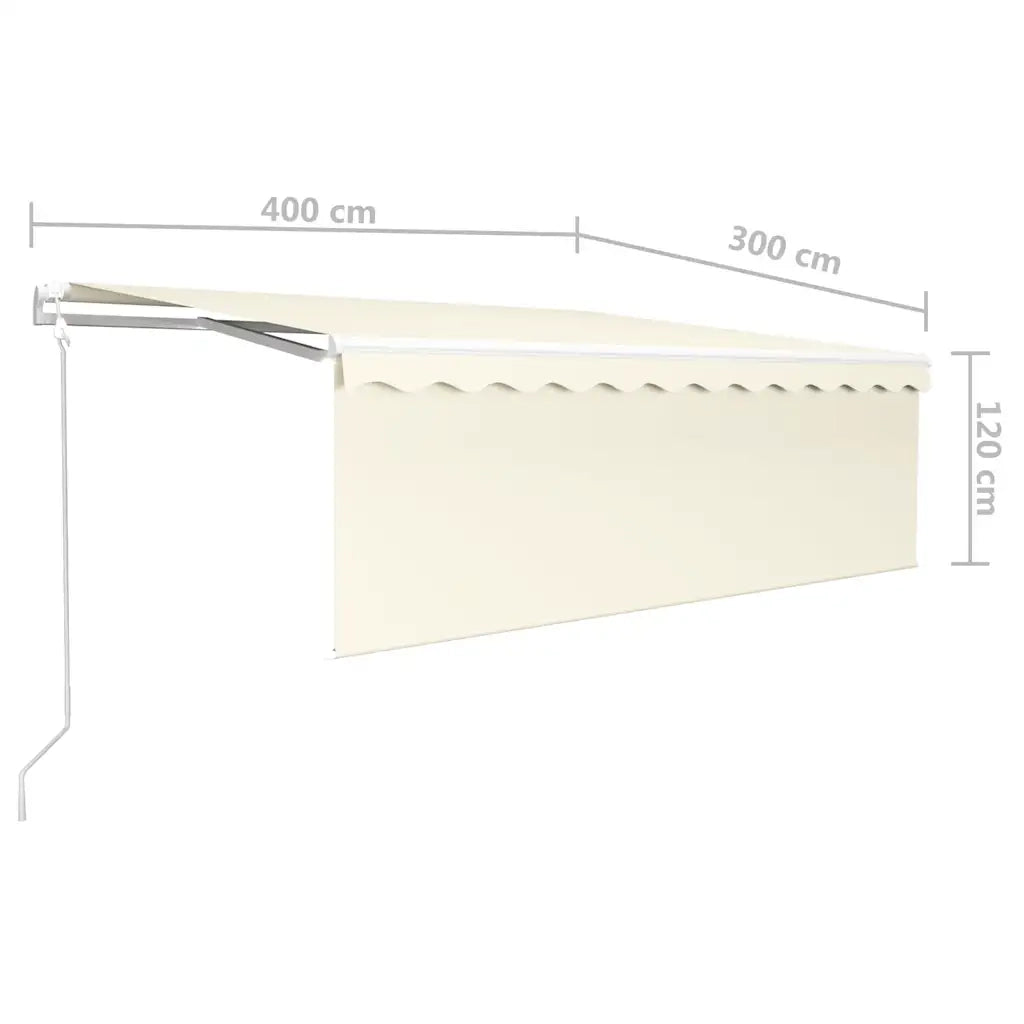 Tenda da Sole Retrattile Automatica con Parasole 4x3 m Crema 3069307