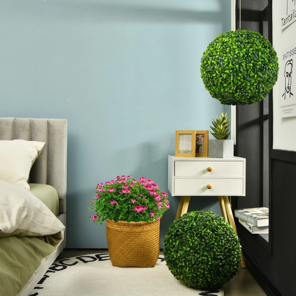 2 Sfere artificiali resistenti ai raggi UV da 40cm, Piante finte a sferada giardino balcone matrimonio casa-Piante artificiali