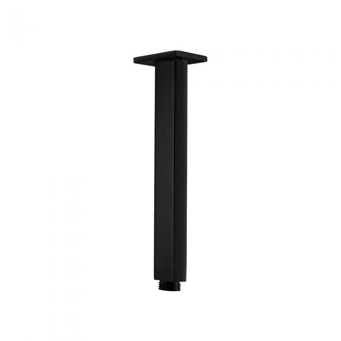 Braccio per Soffione Doccia Sezione Quadrata a Soffitto in Ottone Nero Opaco
