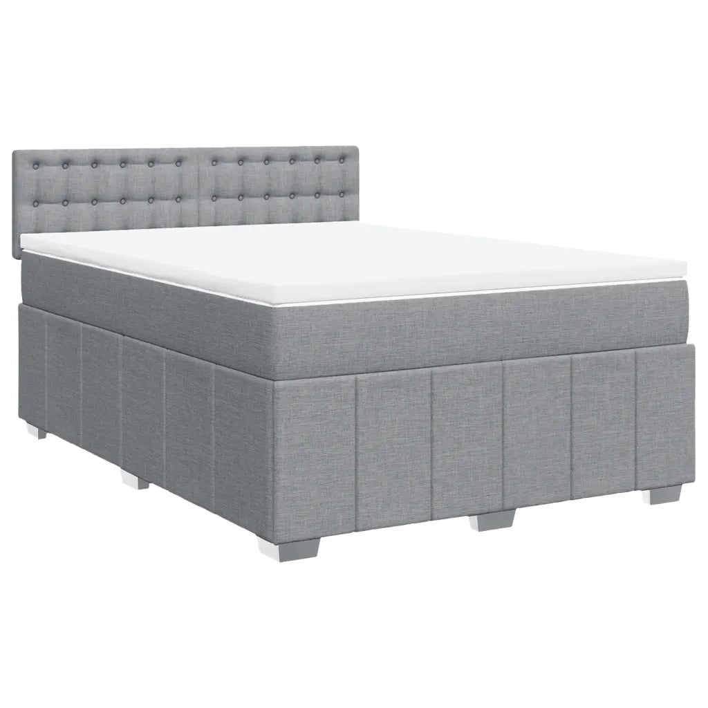 Giroletto a Molle con Materasso Grigio Chiaro 160x200cm Tessuto