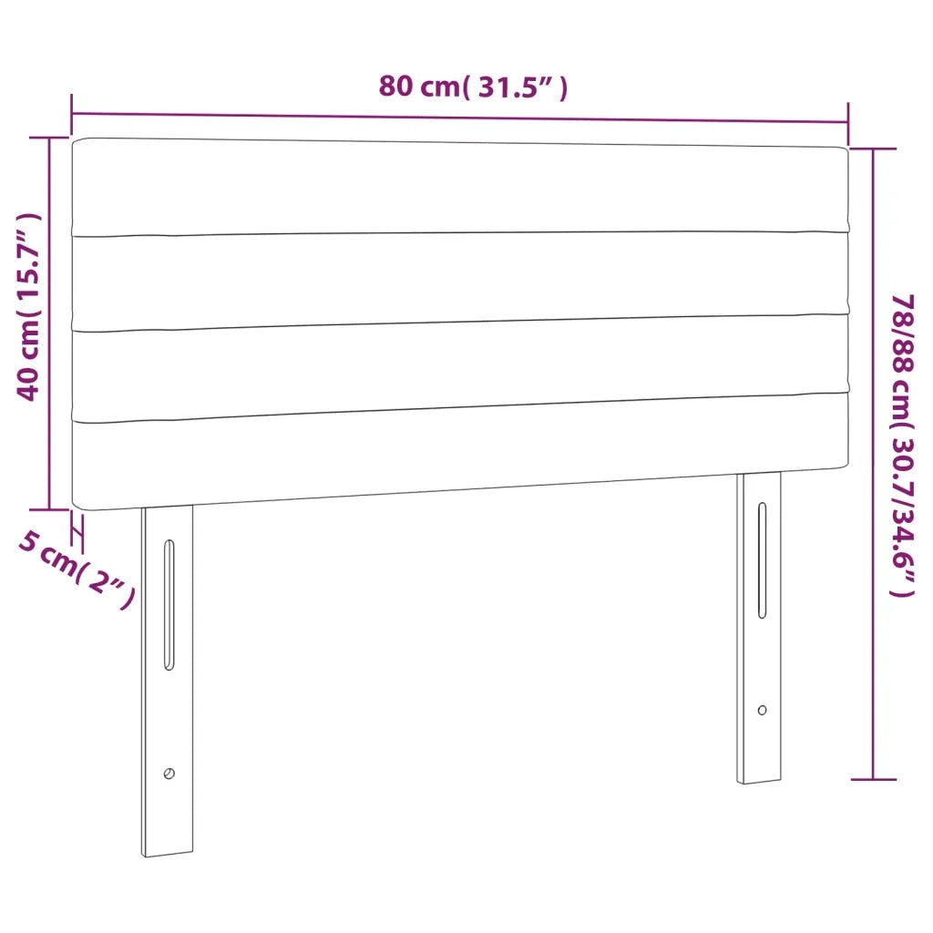 Testiera a LED-Testata con LED Rosa 80x5x78/88 cm in Velluto 771884