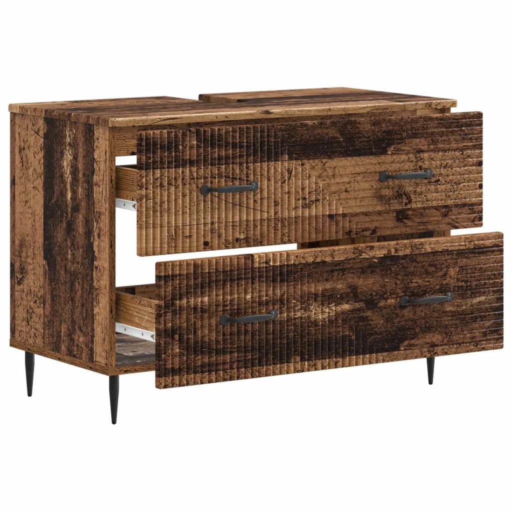 Armadio per Lavabo da Bagno HAARLEM Legno antico 896803