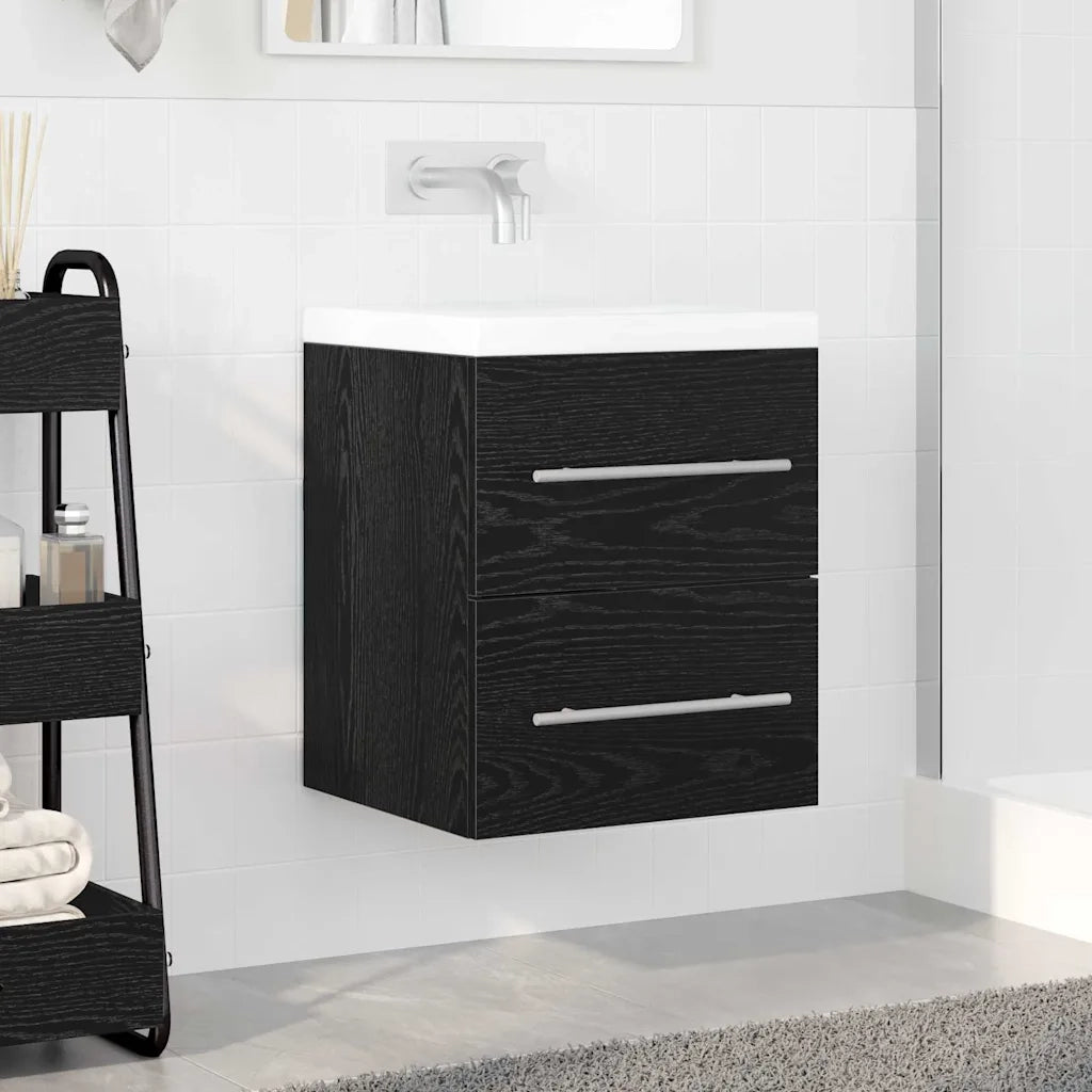 Armadio sottolavello con cassetto Rovere Nero 38,5 x 41 x 48 cm