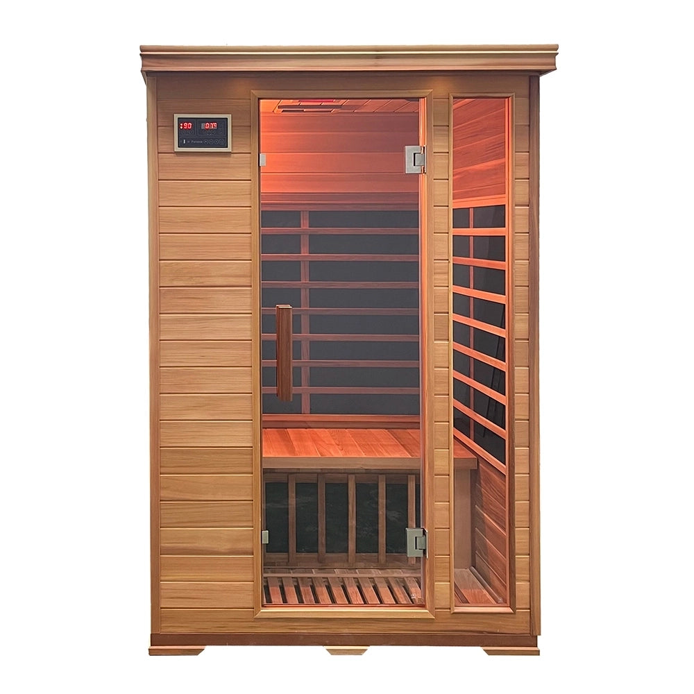 Sauna ad infrarossi 95x126 cm H195 in legno di cedro con radio integrata | Savon