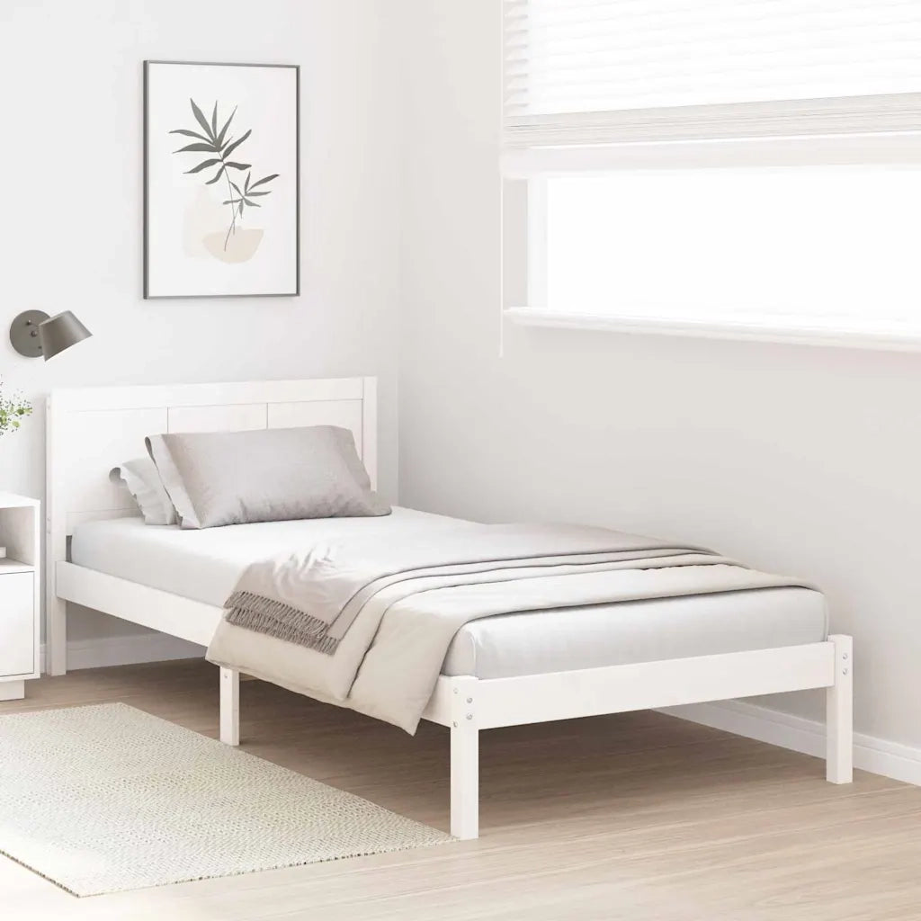 Struttura del letto Bianco 100 x 200 cm Legno massello di pino
