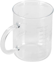 Bicchiere 450 ml - Caffettiera Chimica - Vetro Borosilicato - Manico - Scala di Misura - Design Translucido - Bicchiere di Precisione