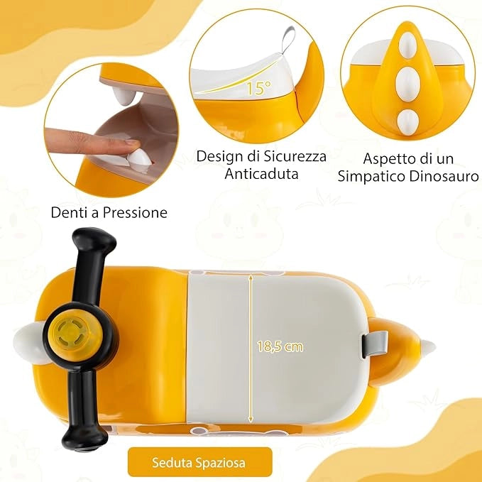 Macchina a Spinta per Bambini, Giocattolo Cavalcabile con Spazio Nascosto Luci Musica e Clacson, Macchina da Passeggio a Spinta con 4 Ruote, Regalo per Bambini 18+ Mesi (Giallo)