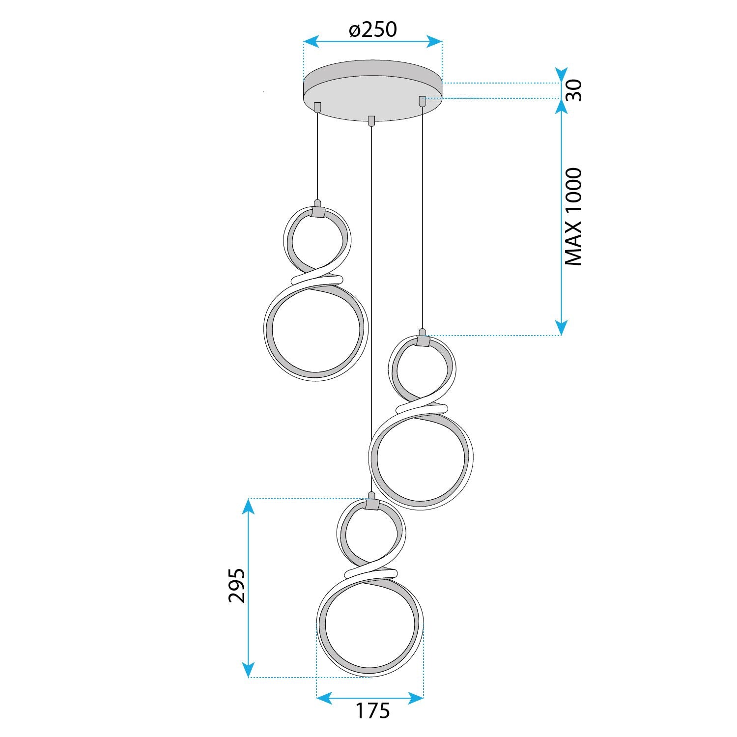Lampada A Sospensione Led G073-3cpr Gold