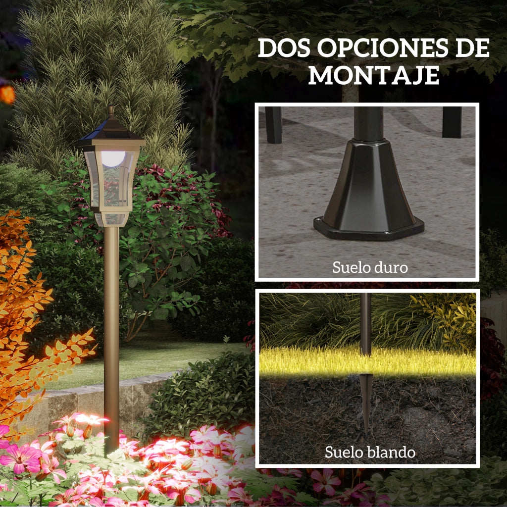 Lampione Solare da Giardino ¨C Xylo ¨C ABS e Policarbonato Nero ?15x127 cm