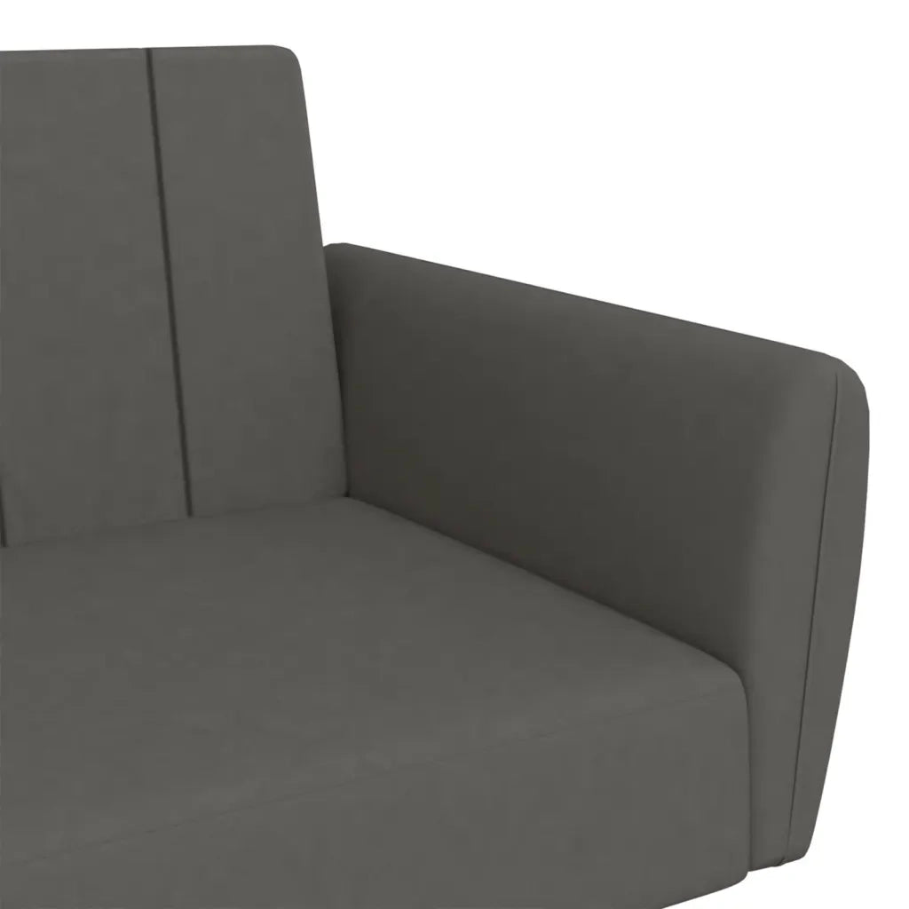 Divano letto | Sof¨¤ letto | Letto singolo a 2 Posti Grigio Scuro in Velluto