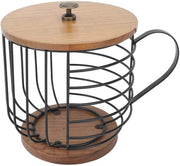 Supporto per Capsule di Caffè Grande Capacità - Supporto per Capsule di Caffè - Contenitore per Capsule di Caffè - Base in Legno - Supporto in Acciaio - Progettato per Risparmiare Spazio