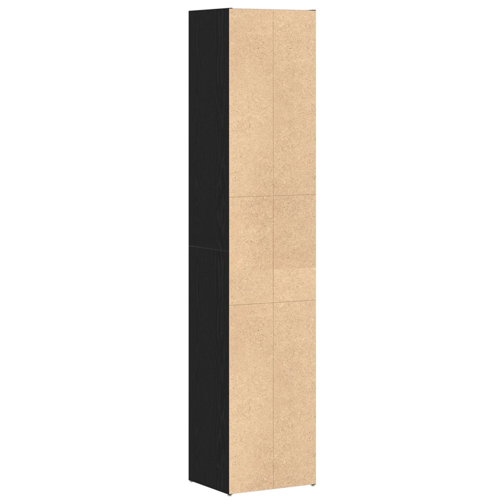 Mobile Libreria Modulare Nero Rovere 36x30x171 cm Legno Ingenerizzato