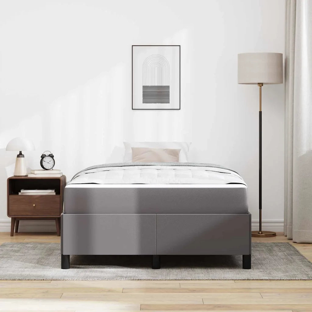 Struttura del letto con materasso Grigio 120 x 190 cm Tessuto