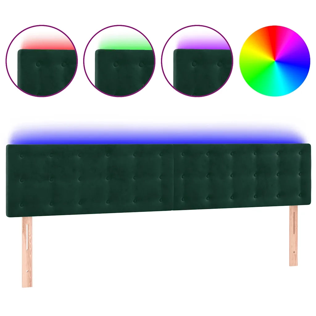 Testiera a LED Verde Scuro 180x5x78/88 cm in Vellutocod mxl 121711