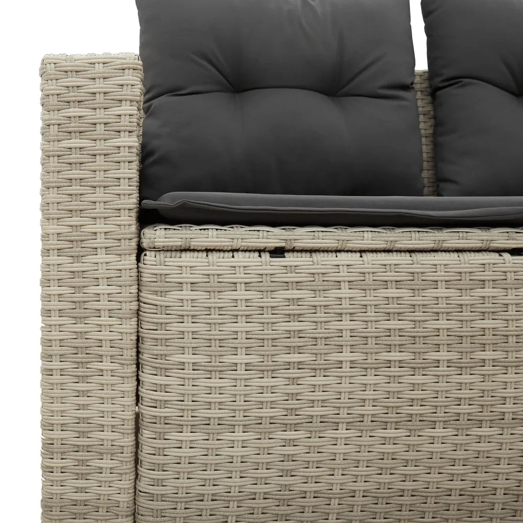 Divano da Giardino con Cuscini 2 Posti-Sofa da giardino Grigio Chiaro Polyrattan 338620
