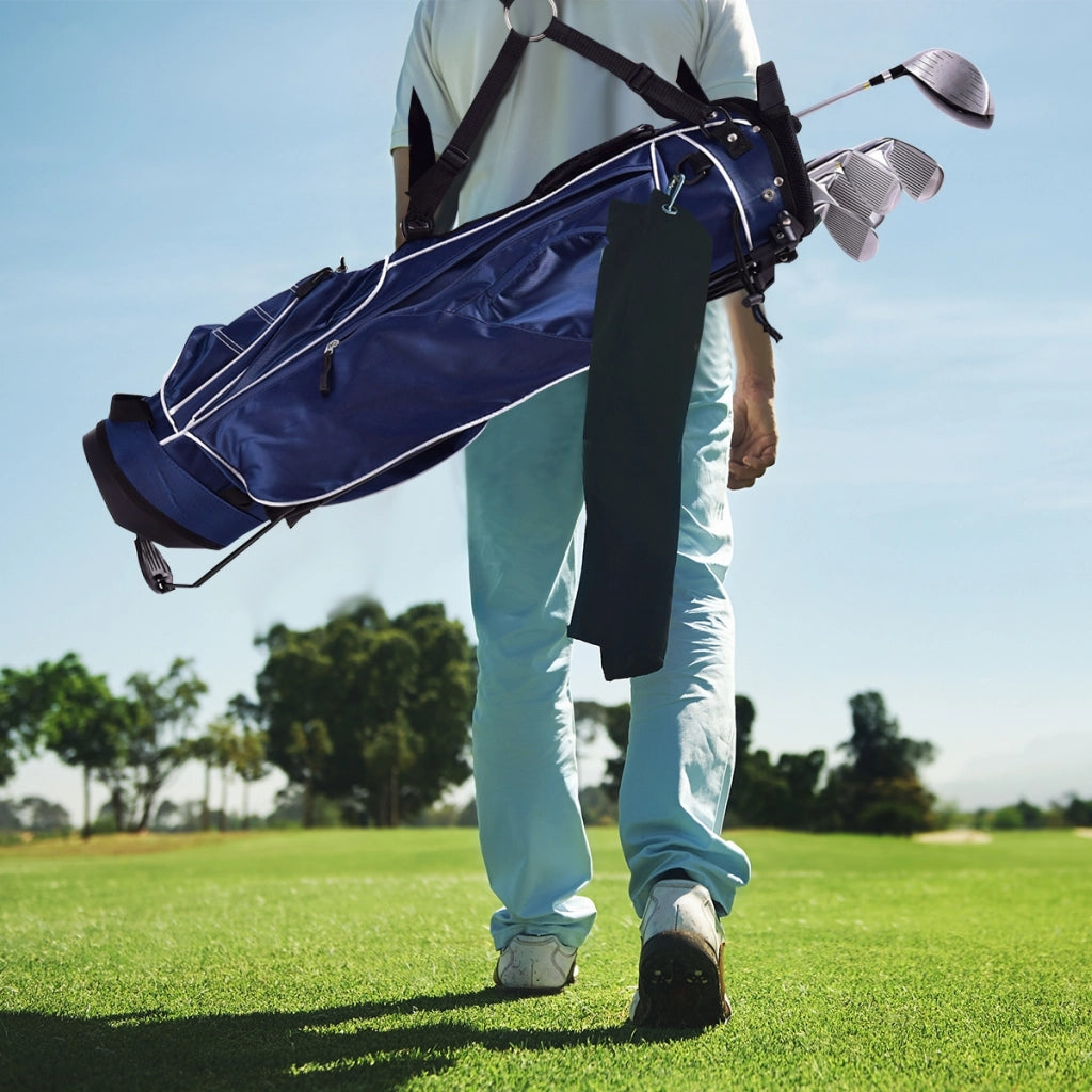 Sacca da golf stand con gambe in ferro cavalletto manici e tracolla-Borsa da golf con tessuto in poliestere Blu