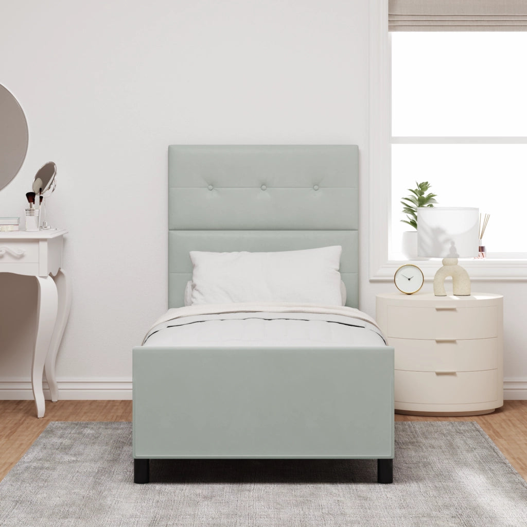 Struttura Letto  Grigio Chiaro 90x200 cm in Velluto