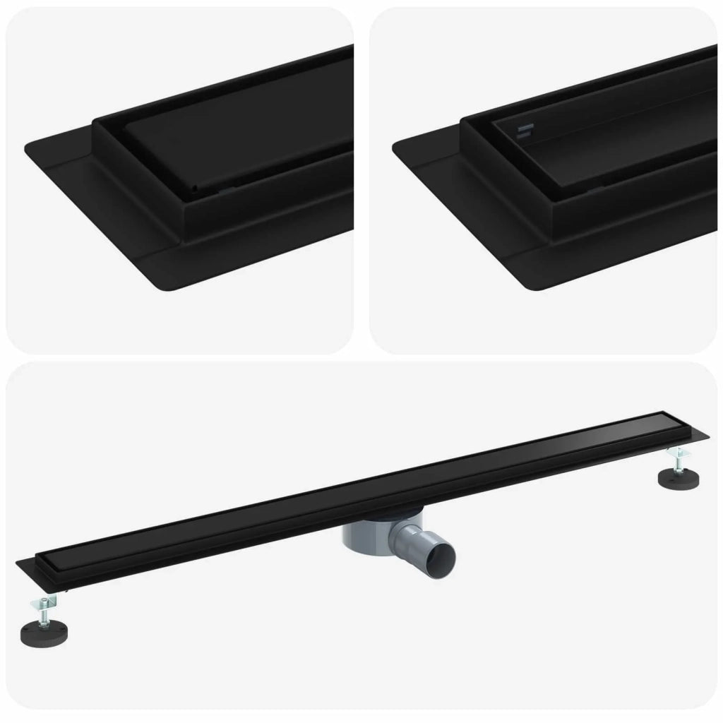 Scarico doccia 2-in-1 con sifone a 360° Nero 100 cm