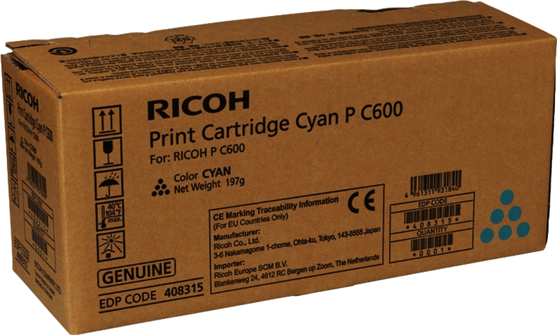 ORIGINAL Ricoh toner ciano 408315 P C600C ~13000 Seiten