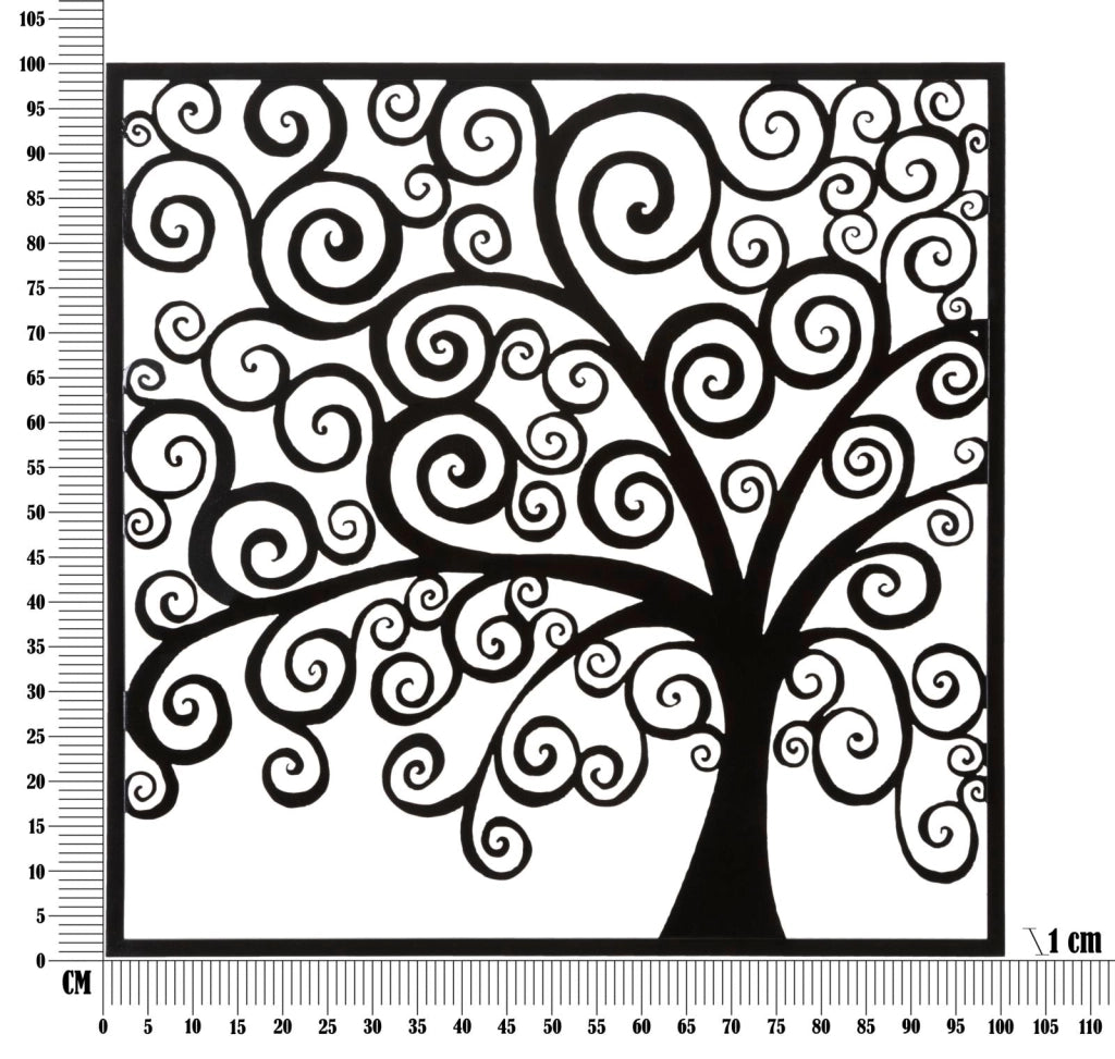 Pannello Decorativo 3D in Ferro Tree Design 100x1x100 cm