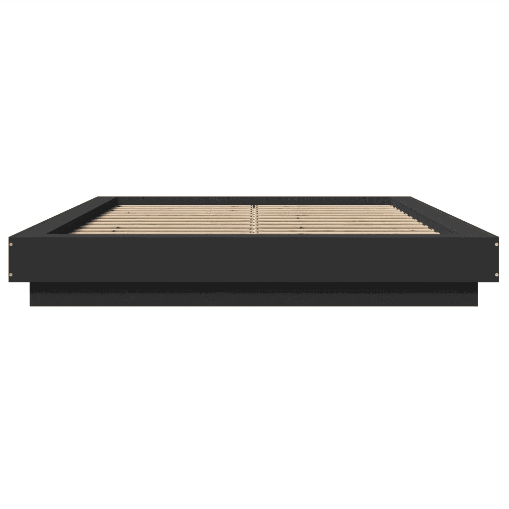 Giroletto con Luci LED Nero 120x190 cm in Legno Multistrato