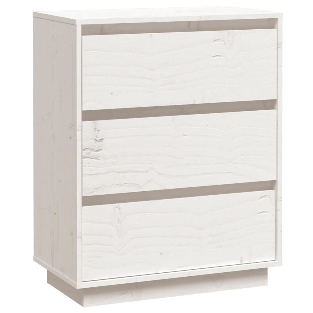 Credenza Bianca 60x34x75 cm in Legno Massello di Pino cod mxl 15462