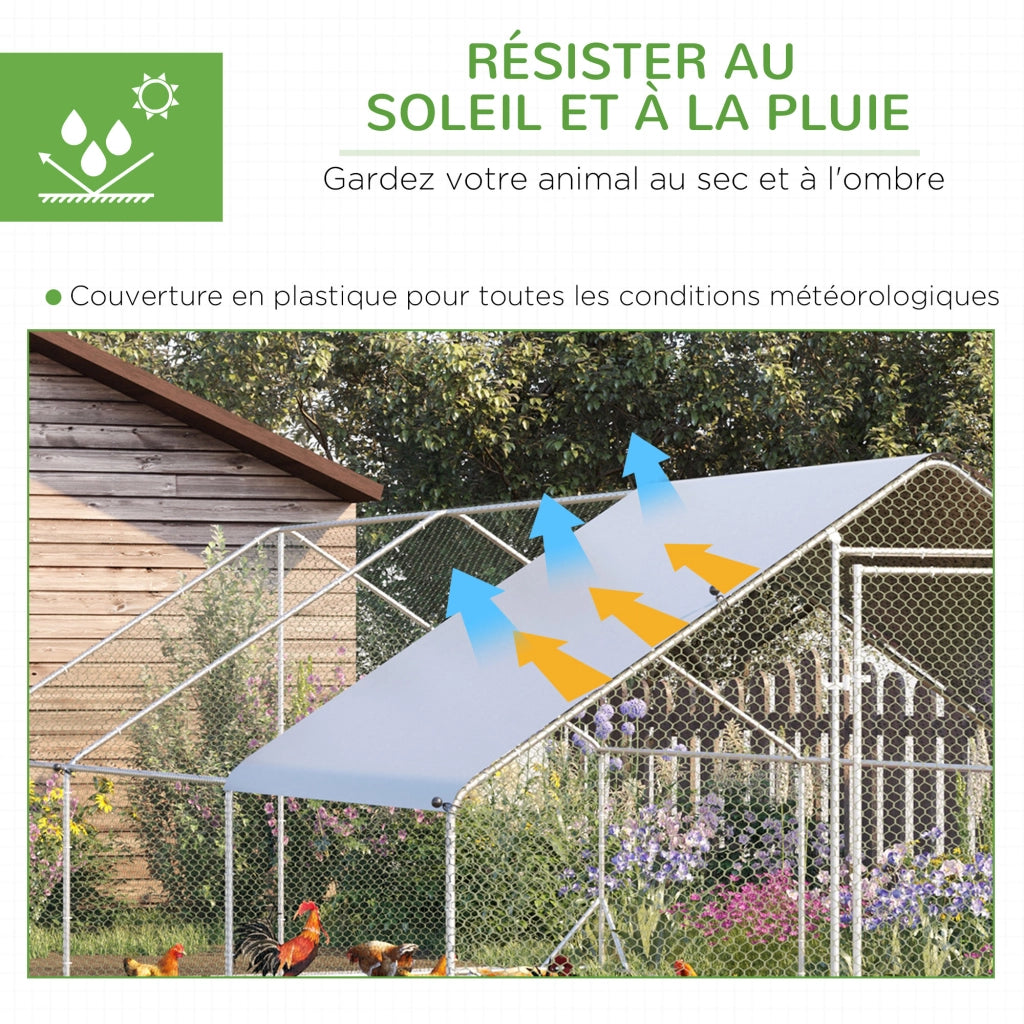 Recinto esterno per pollaio voliera ¨C zephmum ¨C grigio acciaio galvanizzato 3x6x2 m