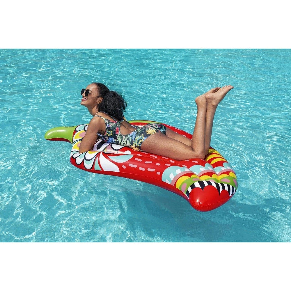 Trade Shop - Materassino Fashion Peperoncino Ispirazione Azteca 195x99 Cm Mare Piscina 43490 -