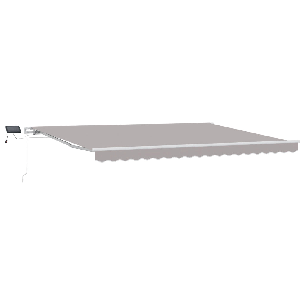 Tenda Retrattile Manuale con LED Grigio Chiaro 450x350 cm