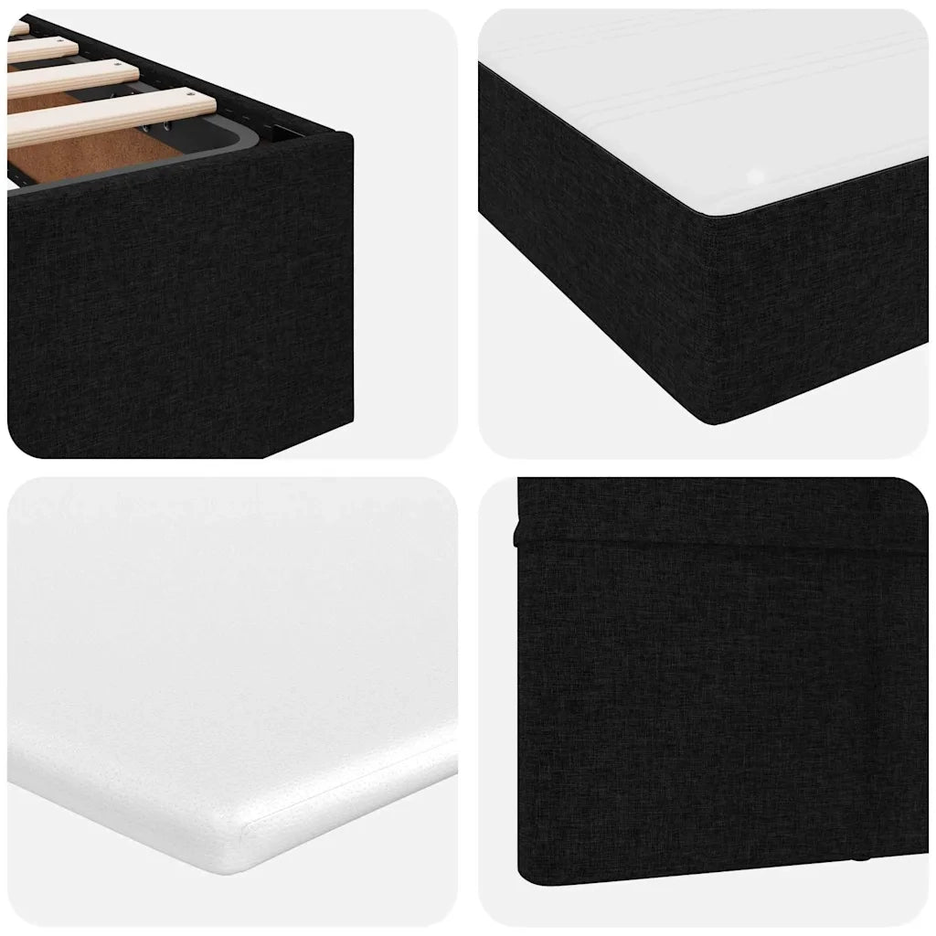 Letto con contenitore e materasso Nero 140 x 190 cm Poliestere