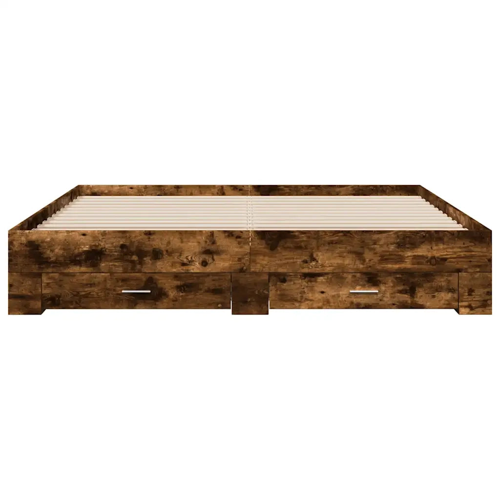 Giroletto con Cassetti Rovere Fumo 180x200 cm Legno Multistrato 3280367