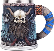 Tazza da birra in acciaio inossidabile con testa di leone, Nordic mug 17 oz, regalo per uomo per Halloween