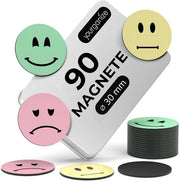 Sistema di riconoscimento 90 Smileys | diametro 30mm | Ideale come sistema di riconoscimento per bambini, accessori per insegnanti, strumento di feedback | Magneetti Smileys